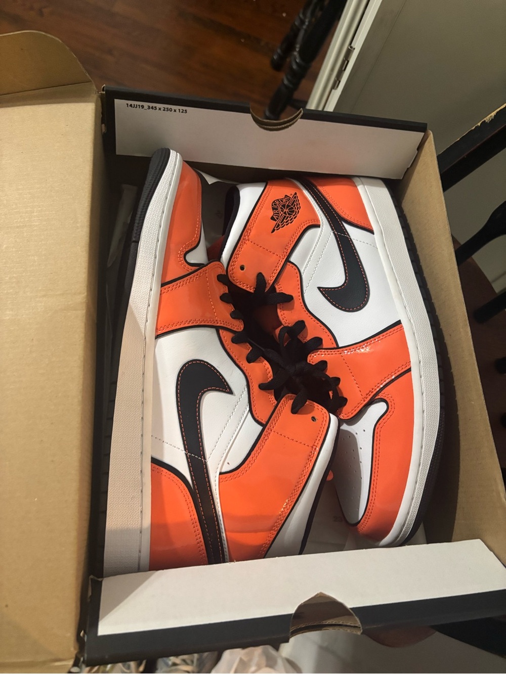 Jordan 1 Men’s Sneakers Orange, White & Black